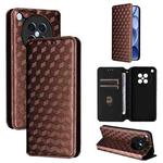 For OPPO Find X8s 5G Cubic Grid Texture Flip Leather Phone Case(Brown)