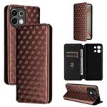 For OPPO K13 5G / K13X 5G / K12S 5G Cubic Grid Texture Flip Leather Phone Case(Brown)