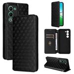 For OPPO A5 5G / 4G Global / A5M Cubic Grid Texture Flip Leather Phone Case(Black)
