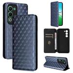 For OPPO A5 5G / 4G Global / A5M Cubic Grid Texture Flip Leather Phone Case(Blue)