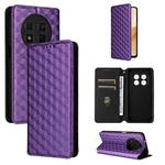 For Ulefone Note 15 Cubic Grid Texture Flip Leather Phone Case(Purple)