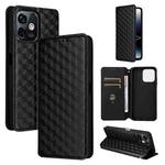 For Ulefone Note 16 Pro Cubic Grid Texture Flip Leather Phone Case(Black)