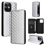 For Ulefone Note 16 Pro Cubic Grid Texture Flip Leather Phone Case(Silver)