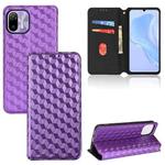 For Ulefone Note 6 / Note 6P / Note 6T Cubic Grid Texture Flip Leather Phone Case(Purple)