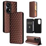 For Ulefone Note 17 Pro Cubic Grid Texture Flip Leather Phone Case(Brown)