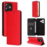For Ulefone Note 18 Pro / Note 18 Ultra Cubic Grid Texture Flip Leather Phone Case(Red)