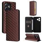 For Ulefone Note 18 Pro / Note 18 Ultra Cubic Grid Texture Flip Leather Phone Case(Brown)