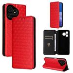 For Ulefone Note 19 Cubic Grid Texture Flip Leather Phone Case(Red)