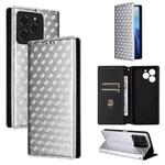 For Ulefone Note 20 Pro Cubic Grid Texture Flip Leather Phone Case(Silver)