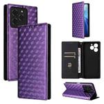 For Ulefone Note 20 Pro Cubic Grid Texture Flip Leather Phone Case(Purple)
