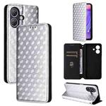 For Ulefone Note 21 Cubic Grid Texture Flip Leather Phone Case(Silver)