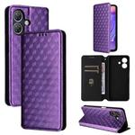 For Ulefone Note 21 Cubic Grid Texture Flip Leather Phone Case(Purple)