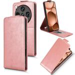 For OPPO Find X8 Ultra 5G Magnetic Vertical Flip Leather Phone Case with Buckle(Rose Gold)