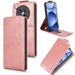 For OPPO Find X8s 5G Magnetic Vertical Flip Leather Phone Case with Buckle(Rose Gold)