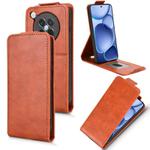 For OPPO Find X8s 5G Magnetic Vertical Flip Leather Phone Case with Buckle(Brown)