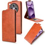 For OPPO Find X8s+ 5G Magnetic Vertical Flip Leather Phone Case with Buckle(Brown)