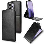 For OPPO Reno14 Global Magnetic Vertical Flip Leather Phone Case with Buckle(Black)