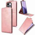For OPPO Reno14 Global Magnetic Vertical Flip Leather Phone Case with Buckle(Rose Gold)