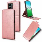 For OPPO A5 5G / 4G Global Magnetic Vertical Flip Leather Phone Case with Buckle(Rose Gold)
