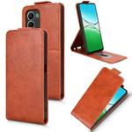 For OPPO A5 5G / 4G Global Magnetic Vertical Flip Leather Phone Case with Buckle(Brown)