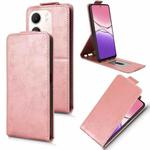 For OPPO A5x 5G / 4G Global Magnetic Vertical Flip Leather Phone Case with Buckle(Rose Gold)
