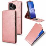 For Ulefone Note 19 Magnetic Vertical Flip Leather Phone Case with Buckle(Rose Gold)