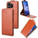 For Ulefone Note 19 Magnetic Vertical Flip Leather Phone Case with Buckle(Brown)