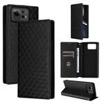 For Asus Zenfone 12 Ultra Cubic Grid Texture Flip Leather Phone Case(Black)