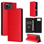 For Asus Zenfone 12 Ultra Cubic Grid Texture Flip Leather Phone Case(Red)