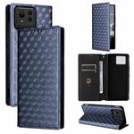 For Asus Zenfone 11 Ultra Cubic Grid Texture Flip Leather Phone Case(Blue)
