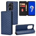 For Asus Zenfone 9 / Zenfone 10 Cubic Grid Texture Flip Leather Phone Case(Blue)