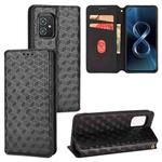 For Asus Zenfone 8 Cubic Grid Texture Flip Leather Phone Case(Black)