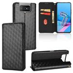 For Asus Zenfone 8 Flip / Zenfone 7 / 7 Pro Cubic Grid Texture Flip Leather Phone Case(Black)