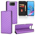 For Asus Zenfone 8 Flip / Zenfone 7 / 7 Pro Cubic Grid Texture Flip Leather Phone Case(Purple)