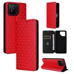 For Asus ROG Phone 9 / ROG Phone 9 Pro Cubic Grid Texture Flip Leather Phone Case(Red)