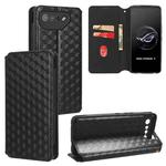 For Asus ROG Phone 7 Cubic Grid Texture Flip Leather Phone Case(Black)