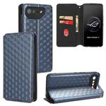 For Asus ROG Phone 7 Cubic Grid Texture Flip Leather Phone Case(Blue)