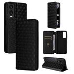 For Cricket Debut S3 Cubic Grid Texture Flip Leather Phone Case(Black)