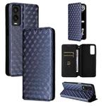For Cricket Debut S3 Cubic Grid Texture Flip Leather Phone Case(Blue)