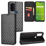 For Cricket Dream 5G Cubic Grid Texture Flip Leather Phone Case(Black)