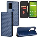 For Cricket Dream 5G Cubic Grid Texture Flip Leather Phone Case(Blue)