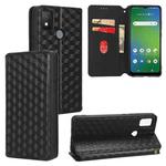 For Cricket Icon 4 Cubic Grid Texture Flip Leather Phone Case(Black)