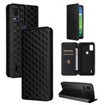 For Cricket Icon 5 Cubic Grid Texture Flip Leather Phone Case(Black)