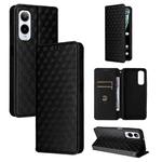For Cricket Icon 6 Cubic Grid Texture Flip Leather Phone Case(Black)