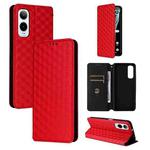 For Cricket Icon 6 Cubic Grid Texture Flip Leather Phone Case(Red)