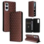 For Cricket Icon 6 Cubic Grid Texture Flip Leather Phone Case(Brown)