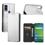For Cricket Innovate E 5G 2022 Cubic Grid Texture Flip Leather Phone Case(Silver)