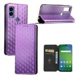 For Cricket Innovate E 5G 2022 Cubic Grid Texture Flip Leather Phone Case(Purple)