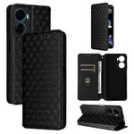 For Cricket Magic 2 5G Cubic Grid Texture Flip Leather Phone Case(Black)