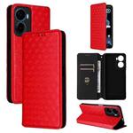 For Cricket Magic 2 5G Cubic Grid Texture Flip Leather Phone Case(Red)